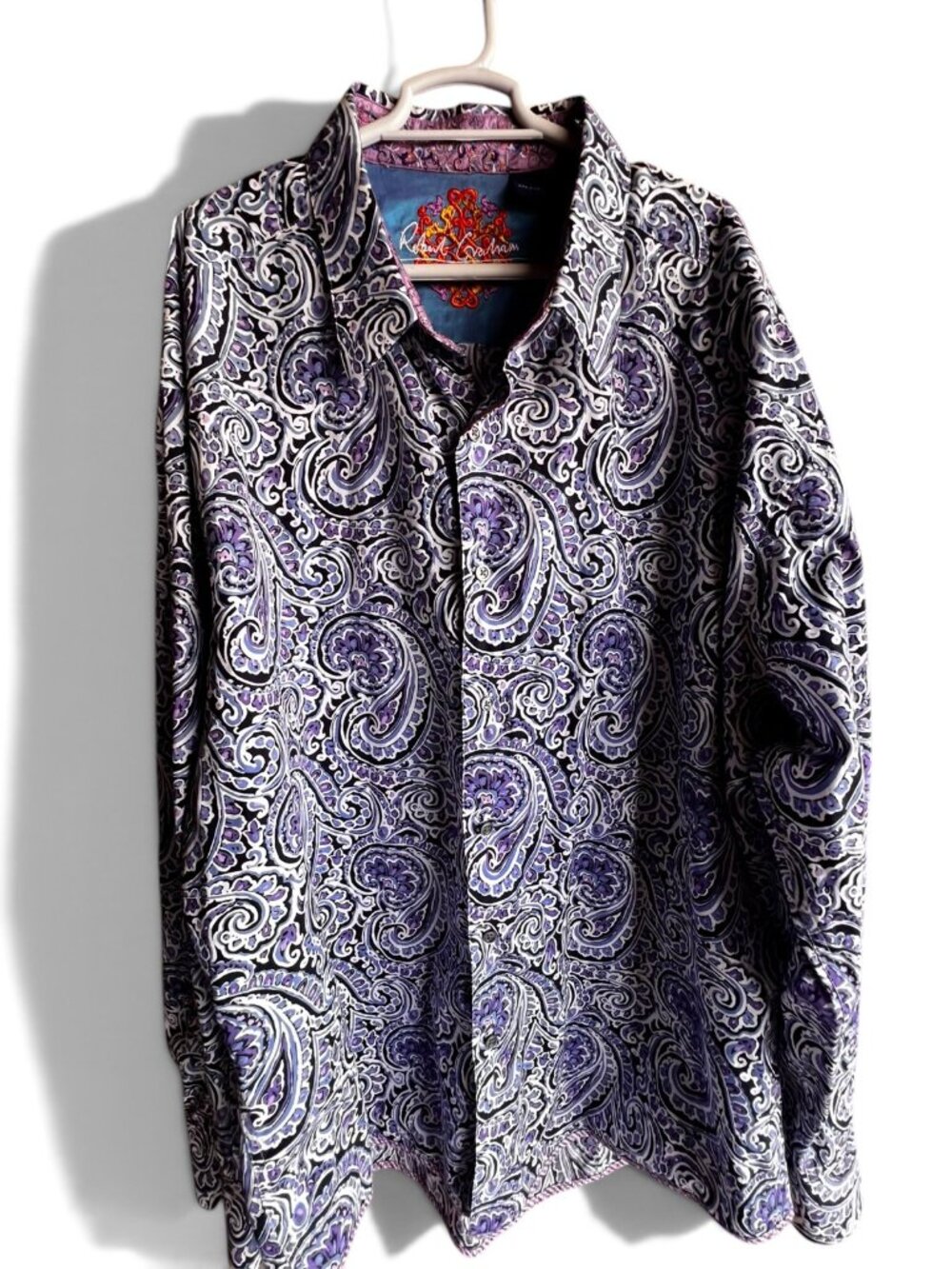 Robert Graham Purple Paisley Long Sleeve Button Down Shirt